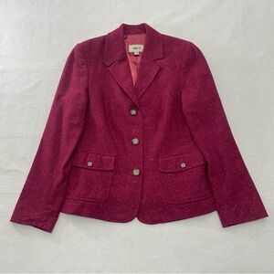 LL Bean Peacoat Womens 6 Petite Black Wool Cashmere Blend Double Breasted